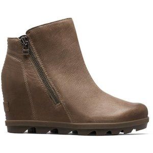 SOREL JOAN OF ARCTIC WEDGE II ZIP ASH BROWN Ankle Boots 6